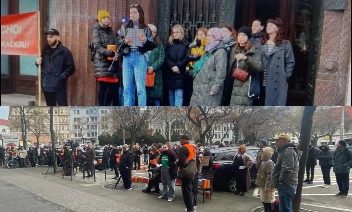 AKTUÁLNE! Vchod do ministerstva kultúry blokujú
