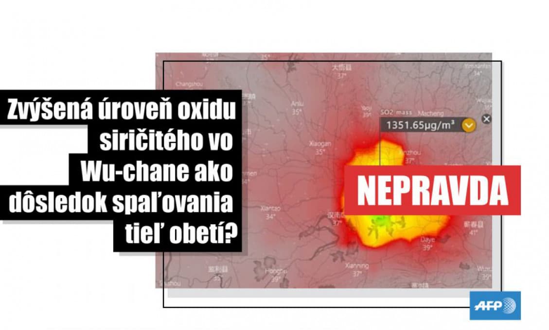 HOAX: Mapa neukazovala satelitné snímky emisií oxidu siričitého