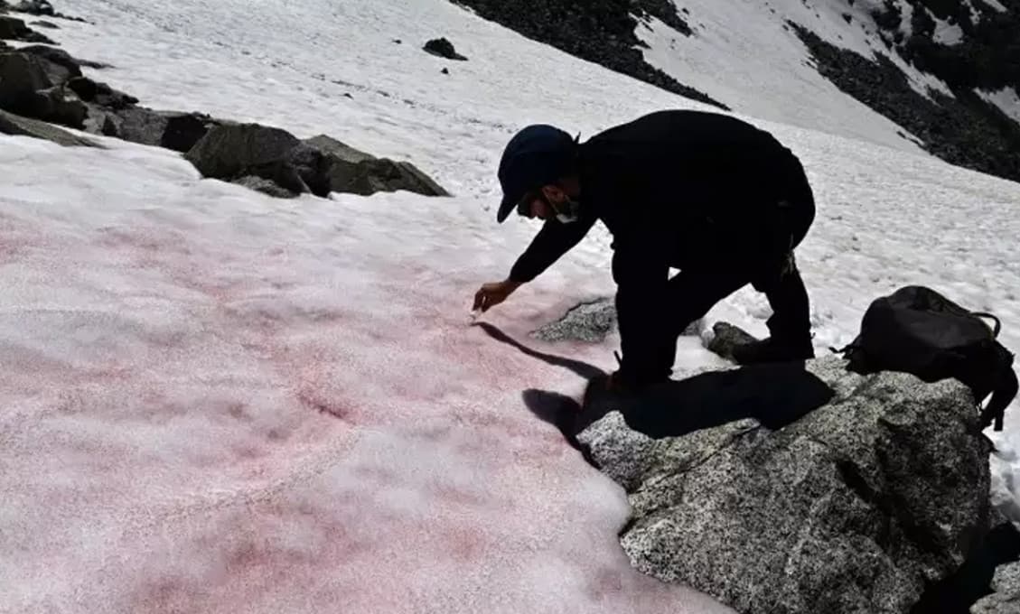 Riasy menia farbu talianskych Álp na ružovú