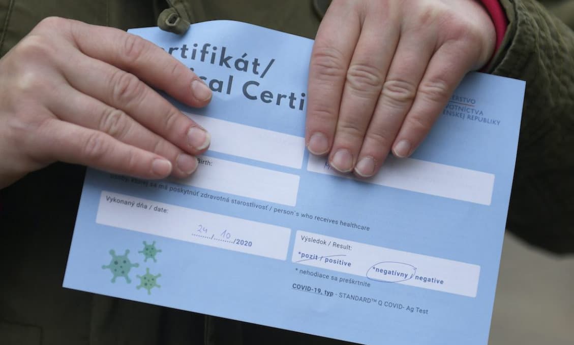 Kontrola certifikátov nemá oporu v zákone. Matovič to označil za babráctvo
