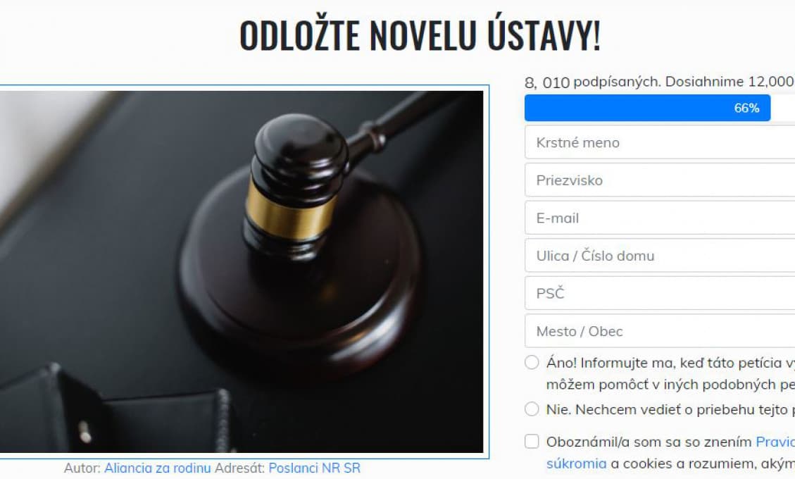 Zachovajme zdravý rozum a rovnováhu v zložkách moci. Neznásilňujme ústavu! (PETÍCIA)