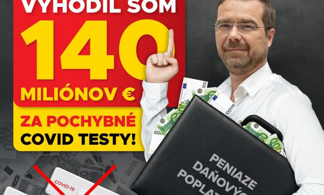 Uhrík: "Testovali by aj rukou na čelo, keby sa na tom dali uliať milióny"