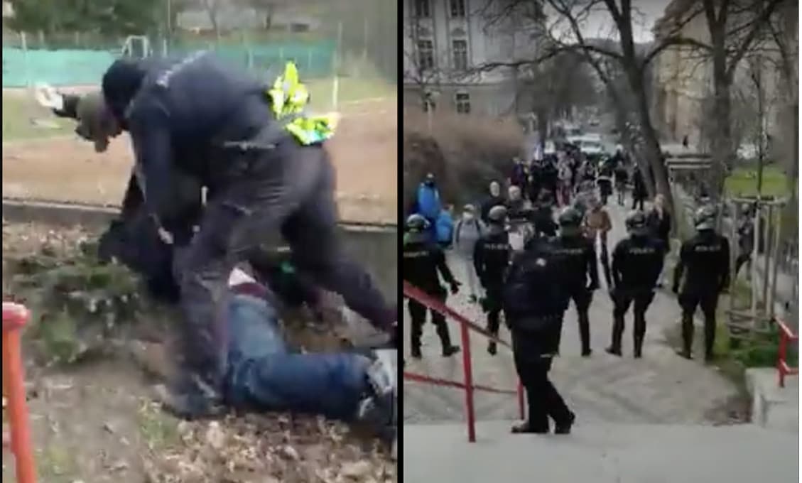 "Nemôžem dýchať!" Tvrdý zásah polície pri zadržaní demonštrantov bol natočený na video