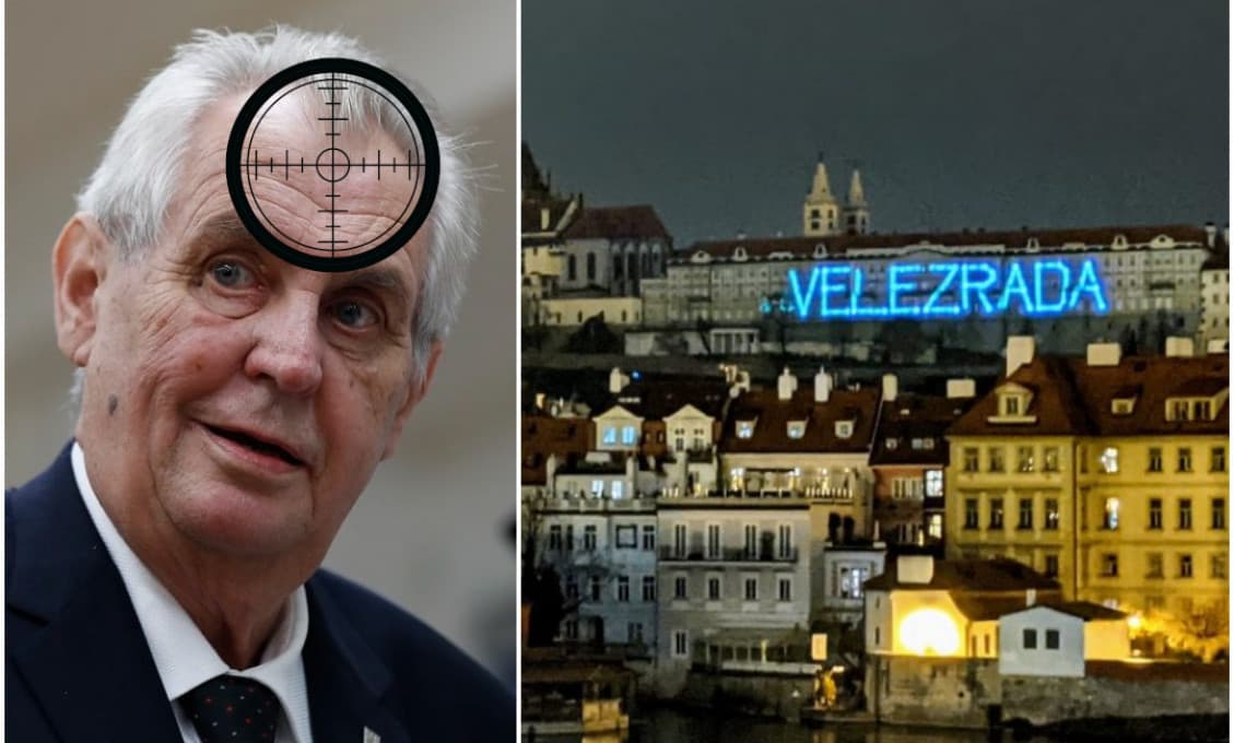 Zemana obviňujú z vlastizrady, Pražský hrad zafarbil hanlivý nápis!