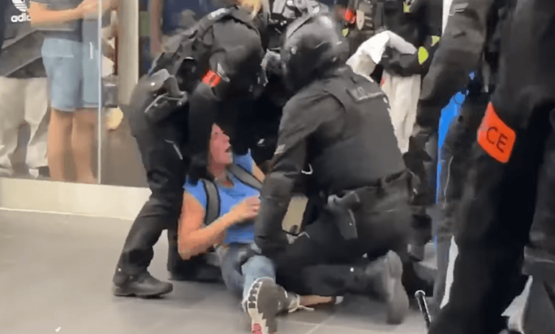 Šialené: Francúzska polícia zbila ženu v nákupnom centre, lebo nemala rúško a očkovací preukaz (VIDEO)