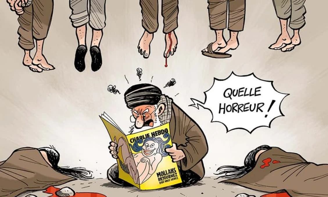 V novom čísle týždenníka Charlie Hebdo sú ďalšie karikatúry iránskych duchovných