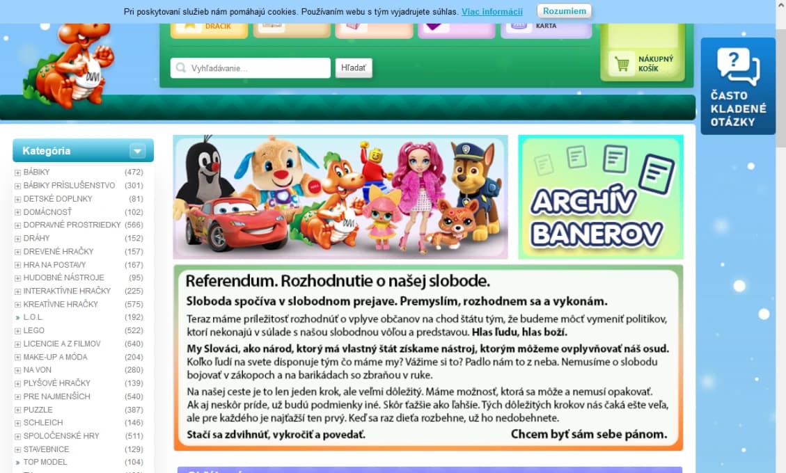 Hračkárstvo Dráčik: Referendum. Rozhodnutie o našej slobode