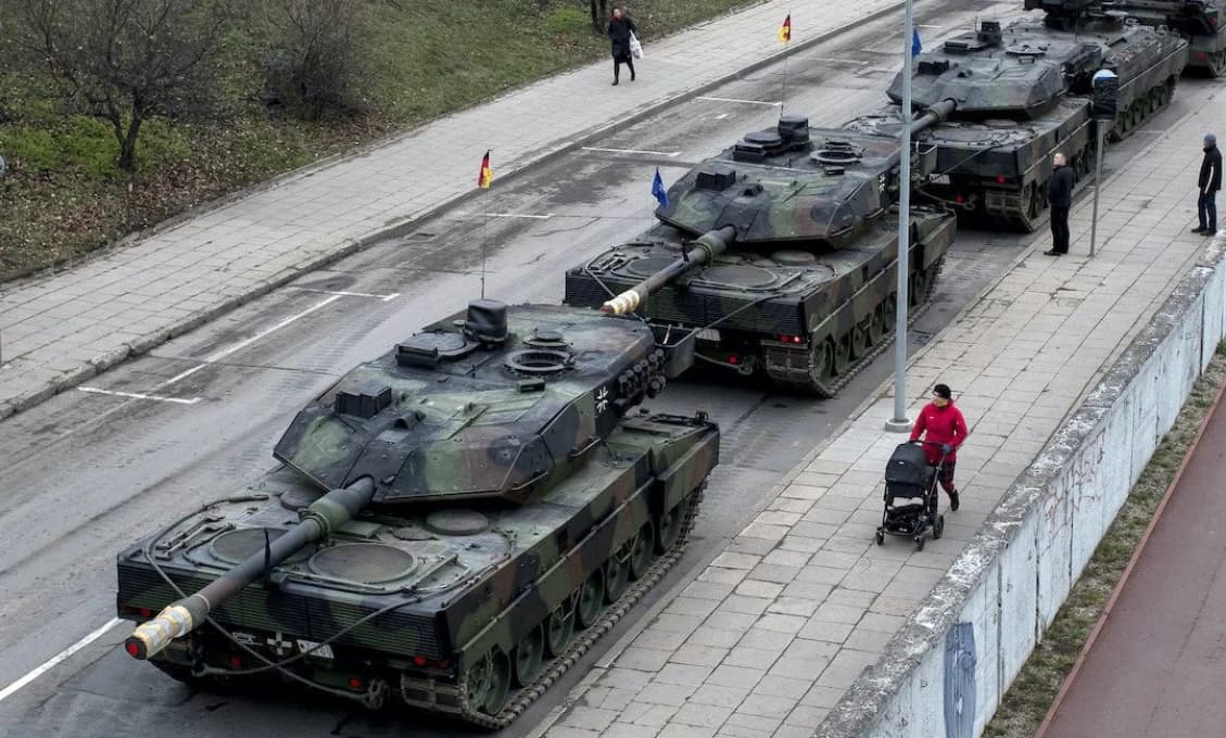 Ukrajinské tanky Leopard "zaútočili" na Nemecko