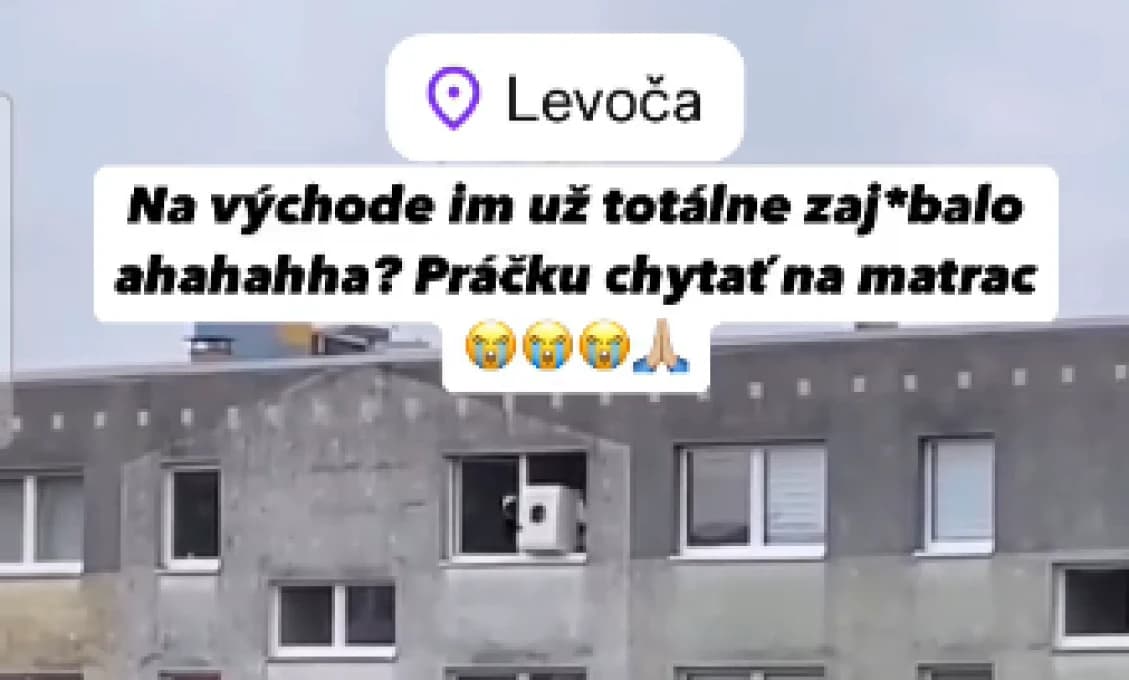 Na východe je možné všetko: Práčka letela z najvyššieho poschodia!