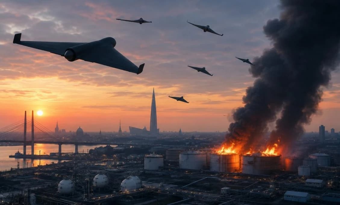 Drony nad Fínskym zálivom! Desiatky ukrajinských dronov zaútočili na Petrohrad a Leningradskú oblasť (VIDEO)