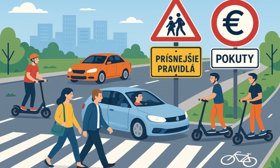 POZOR VODIČI, CHODCI I KOLOBEŽKÁRI! Nové pravidlá, pokuty až 1 300 eur, dokonca povinný dopravný psychológ
