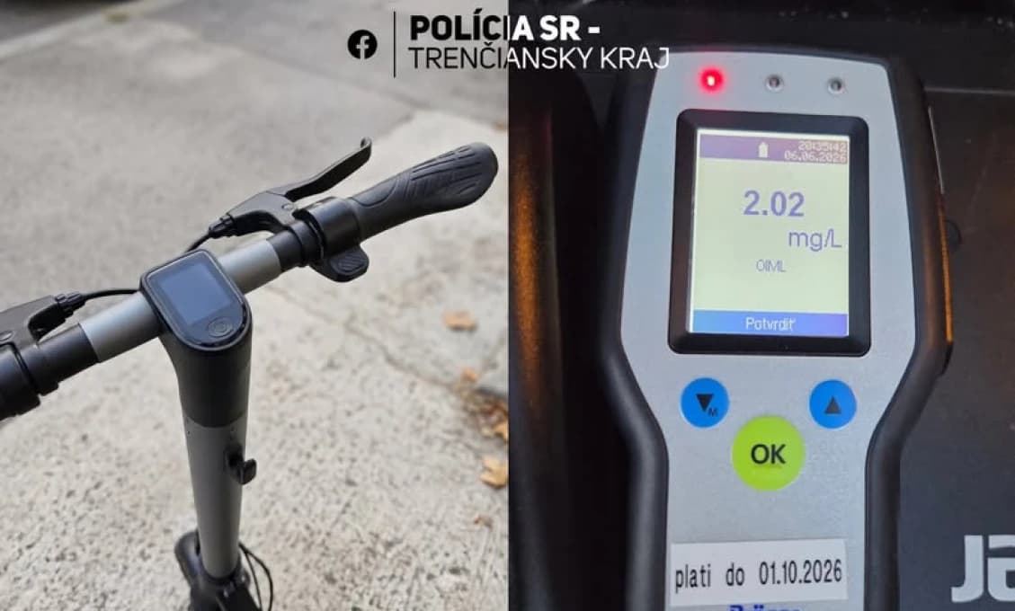 REKORDNÁ NEZODPOVEDNOSŤ! So 4,21 promile na elektrickej kolobežke