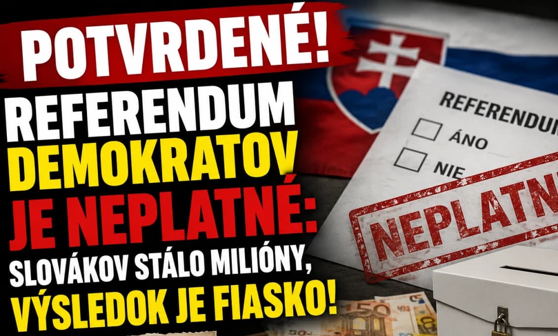 POTVRDENÉ! Referendum Demokratov JE NEPLATNÉ: Slovákov stálo milióny, výsledok je fiasko!