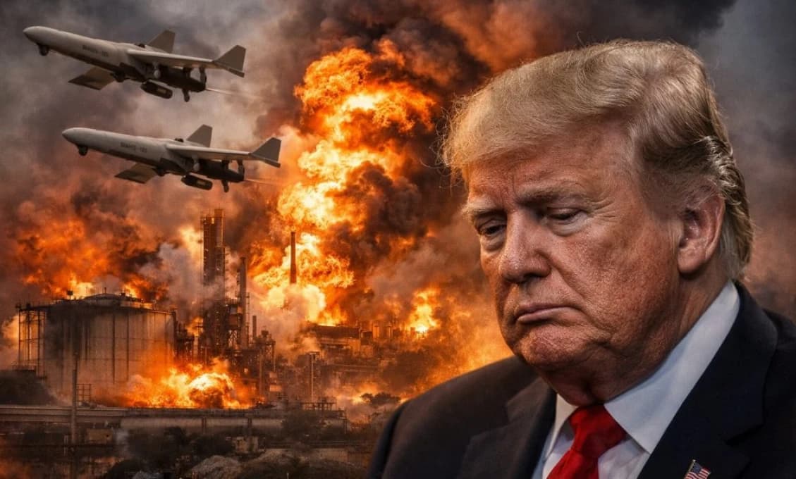 Irán útočí na americkú základňu! Zúria rozsiahle požiare, lode sa potápajú. Trumpovo vyhlásenie