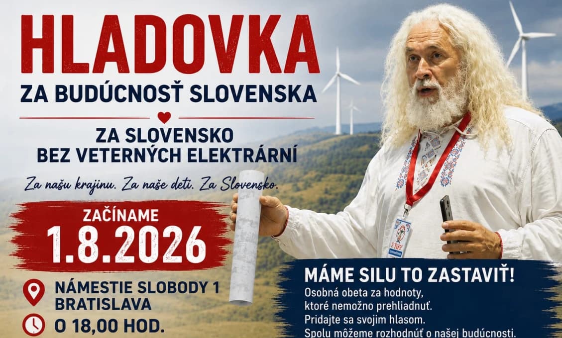 Hladovka a petícia - ďalšie kroky Máčovského proti veterným turbínam. Už v sobotu!