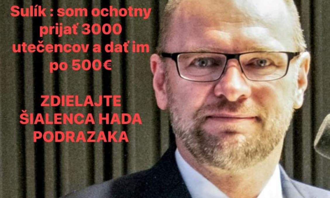 Sulík odmieta prijímať utečencov na základe povinných kvót. (OPRAVA)