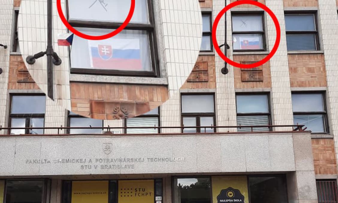 Antivaxeri na pôde Fakulty chemickej a potravinárskej technológie STU v Bratislave. Tá s nimi nesúhlasí (VIDEO)