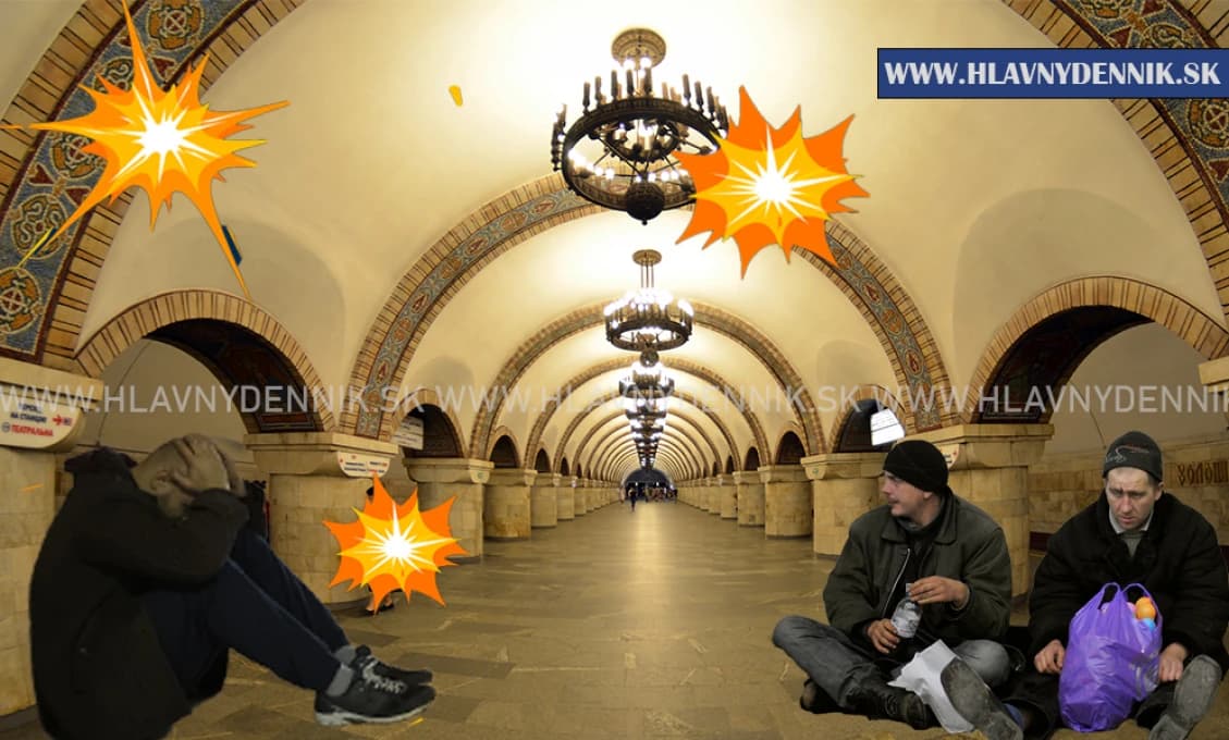 Kyjevčania sa ukrývajú pred náletmi v metre
