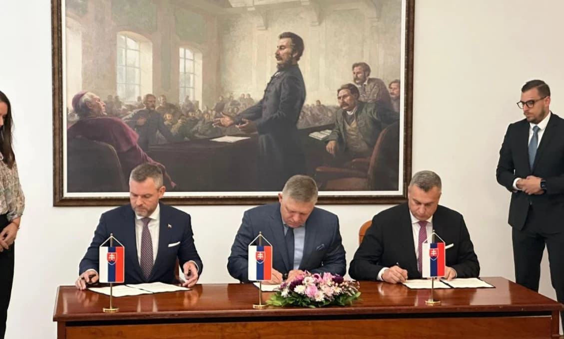 Smer-SD, Hlas-SD, SNS podpísali memorandum, rozdelili si rezorty (VIDEO)