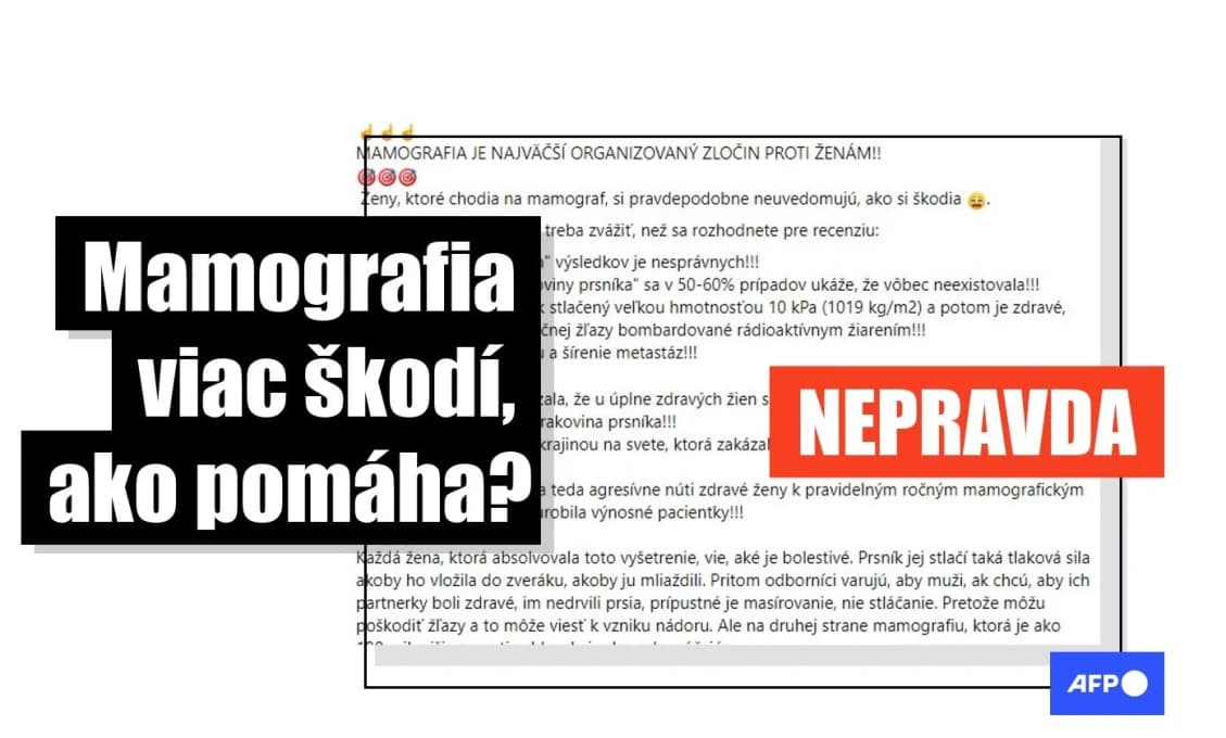 HOAX: Nie je pravda, že mamografia viac škodí, ako pomáha
