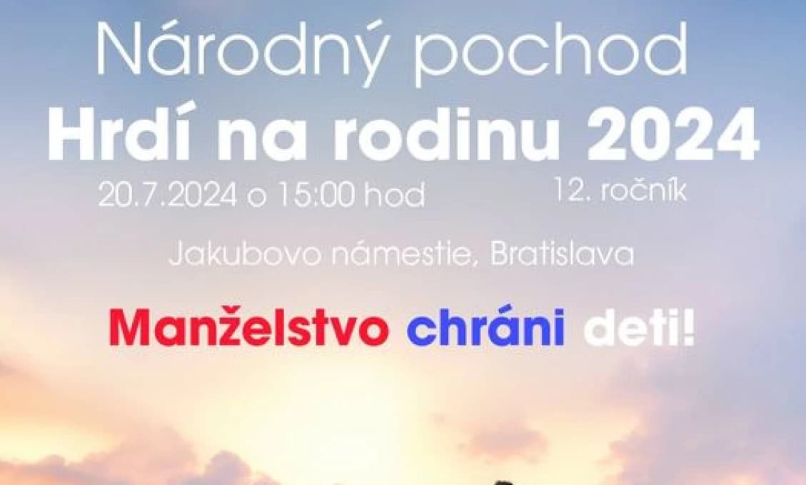 Pochod Hrdí na rodinu zdôrazní význam manželstva