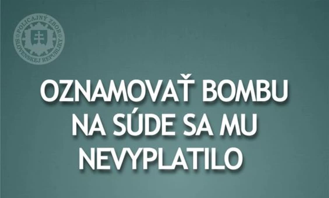 Bratislavská polícia obvinila muža, ktorý nahlásil bombu na súde