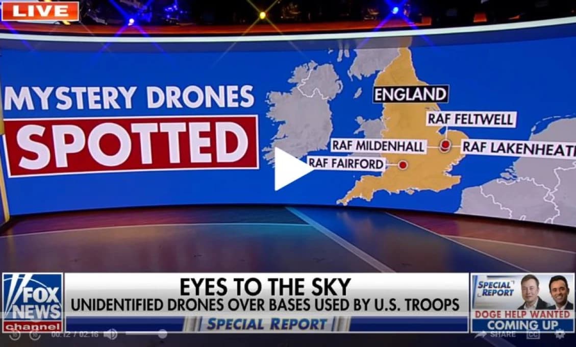 Neidentifikované drony krúžia nad americkými základňami v Británii (VIDEO)