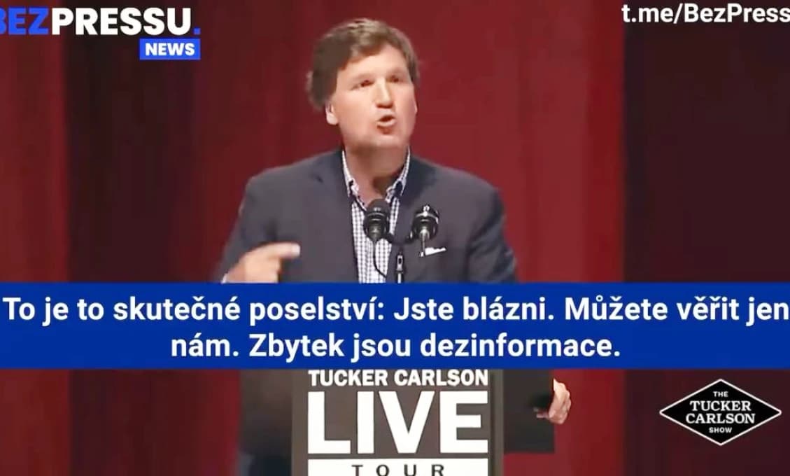 Tucker Carlson: "Každý, kto vraví o "dezinformátoroch", je sprostý klamár"