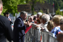 Robert Fico v Handlovej tesne pred atentátom