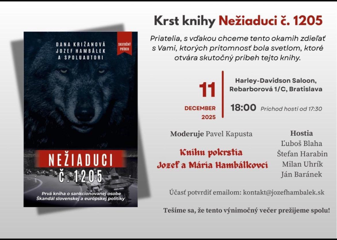 Pozvánka na krsti knihy Nežiaduci č. 1205