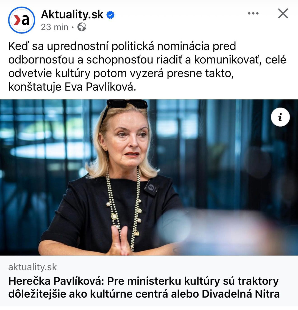 Eva Pavlíková pre Aktuality