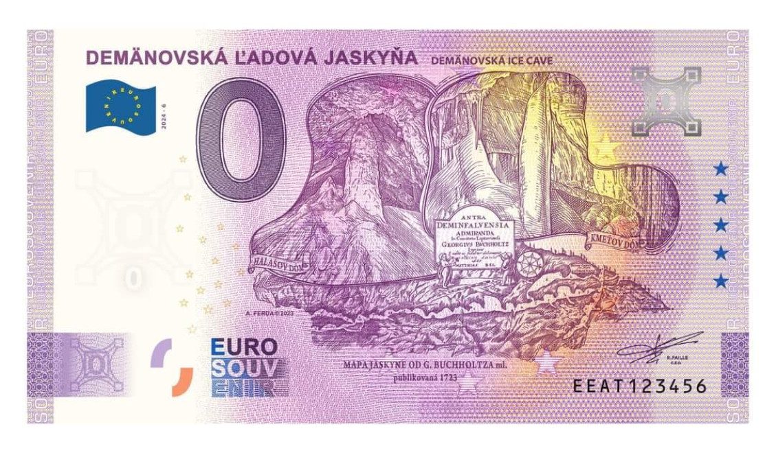 Demänovská ľadová jaskyňa má aj svoju zberateľskú "nulovú" bankovku